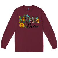 Burgundy blue mama bear with cute bear Long Sleeve Tee - Artiststas