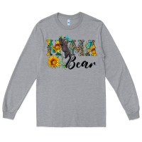 Heather Grey blue mama bear with cute bear Long Sleeve Tee - Artiststas