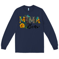 Navy blue mama bear with cute bear Long Sleeve Tee - Artiststas