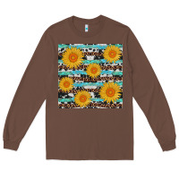 Chestnut sunflower western seamless revize Long Sleeve Tee - AdoDesignShop