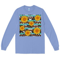 Colony Blue sunflower western seamless revize Long Sleeve Tee - AdoDesignShop