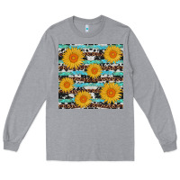 Heather Grey sunflower western seamless revize Long Sleeve Tee - AdoDesignShop