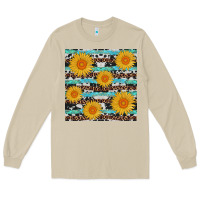 Mushroom sunflower western seamless revize Long Sleeve Tee - AdoDesignShop