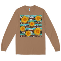 Toasted Coconut sunflower western seamless revize Long Sleeve Tee - AdoDesignShop