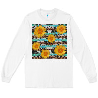 White sunflower western seamless revize Long Sleeve Tee - AdoDesignShop