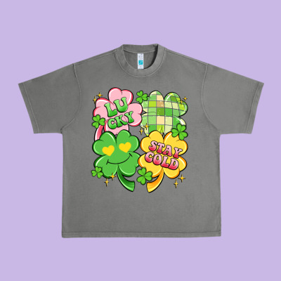 Lucky Stay Gold Urban Heavy Tee Designed By Artiststas