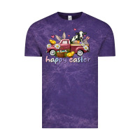 Cloud Purple happy easter trucks Vintage Tee - AdoDesignShop