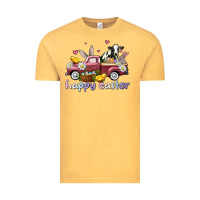 Vintage Mustard happy easter trucks Vintage Tee - AdoDesignShop