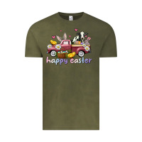 Vintage Olive happy easter trucks Vintage Tee - AdoDesignShop