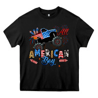 Black fourth of july monster truck all american boy Heavy Core Tee - RanaPortraitStore