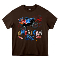 Chocolate Brown fourth of july monster truck all american boy Heavy Core Tee - RanaPortraitStore