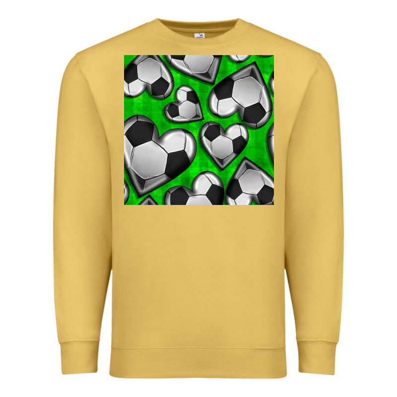 Soccer Hearts Seamless Pattern Premium Sweatshirt by BundleAndBundleShop | Teevron