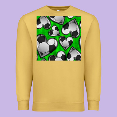 Soccer Hearts Seamless Pattern Premium Sweatshirt Designed By Bundleandbundleshop