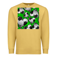Antique Gold soccer hearts seamless pattern Premium Sweatshirt - BundleAndBundleShop
