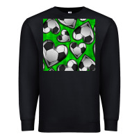 Black soccer hearts seamless pattern Premium Sweatshirt - BundleAndBundleShop