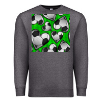 Charcoal Heather soccer hearts seamless pattern Premium Sweatshirt - BundleAndBundleShop