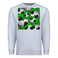 Heather Grey soccer hearts seamless pattern Premium Sweatshirt - BundleAndBundleShop