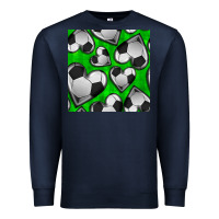 Navy soccer hearts seamless pattern Premium Sweatshirt - BundleAndBundleShop