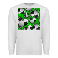 Oatmeal Heather soccer hearts seamless pattern Premium Sweatshirt - BundleAndBundleShop