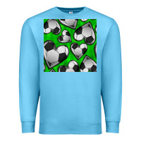 Ocean Blue soccer hearts seamless pattern Premium Sweatshirt - BundleAndBundleShop