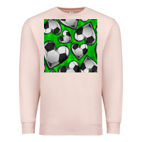 Pale Pink soccer hearts seamless pattern Premium Sweatshirt - BundleAndBundleShop