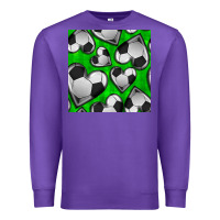 Purple soccer hearts seamless pattern Premium Sweatshirt - BundleAndBundleShop
