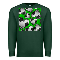 Sports Green soccer hearts seamless pattern Premium Sweatshirt - BundleAndBundleShop