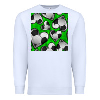 White soccer hearts seamless pattern Premium Sweatshirt - BundleAndBundleShop