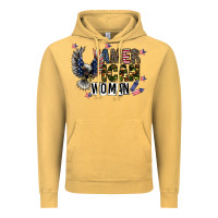 Vintage Mustard american woman Vintage Hoodie - CowhideDigitalArt