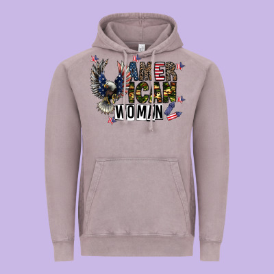 American Woman Vintage Hoodie Designed By Cowhidedigitalart