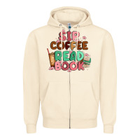 Sandshell sip coffee read book Zipper Hoodie - MaliasSmallBusiness