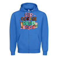 True Royal sip coffee read book Zipper Hoodie - MaliasSmallBusiness