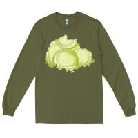 Army Green tennis patch Long Sleeve Tee - AdoDesignShop