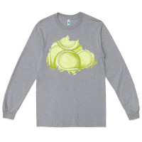 Heather Grey tennis patch Long Sleeve Tee - AdoDesignShop