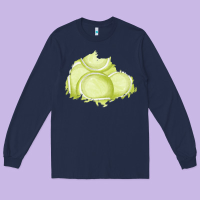 Tennis Patch Long Sleeve Tee Designed By Adodesignshop