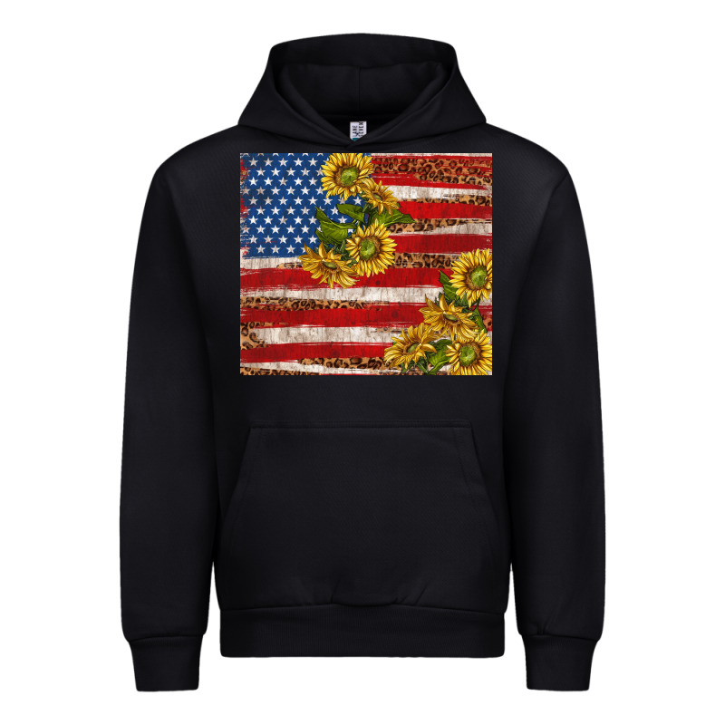 American Flag Sunflowers With Leopard Urban Hoodie by TumblerDesignByShophia | Teevron