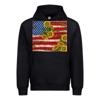 Black American flag sunflowers with leopard Urban Hoodie - TumblerDesignByShophia