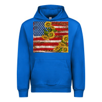 Cobalt American flag sunflowers with leopard Urban Hoodie - TumblerDesignByShophia