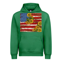 Emerald American flag sunflowers with leopard Urban Hoodie - TumblerDesignByShophia