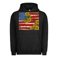 Pigment Black American flag sunflowers with leopard Urban Hoodie - TumblerDesignByShophia