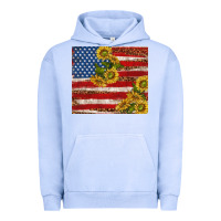 Pigment Grape Ice American flag sunflowers with leopard Urban Hoodie - TumblerDesignByShophia