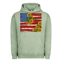 Pigment Oil Green American flag sunflowers with leopard Urban Hoodie - TumblerDesignByShophia
