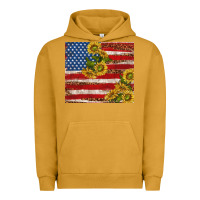 Pigment Peanut Butter American flag sunflowers with leopard Urban Hoodie - TumblerDesignByShophia