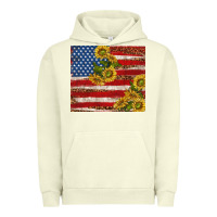 Pigment Pistachio American flag sunflowers with leopard Urban Hoodie - TumblerDesignByShophia