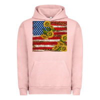 Pigment Salmon American flag sunflowers with leopard Urban Hoodie - TumblerDesignByShophia
