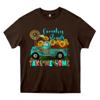 Chocolate Brown country roads take me home Heavy Core Tee - RanaPortraitStore