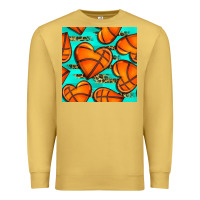 Antique Gold basketball hearts with leopard seamless pattern Premium Sweatshirt - BundleAndBundleShop