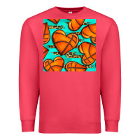 Cardinal basketball hearts with leopard seamless pattern Premium Sweatshirt - BundleAndBundleShop