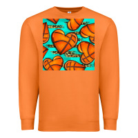 Carrot basketball hearts with leopard seamless pattern Premium Sweatshirt - BundleAndBundleShop