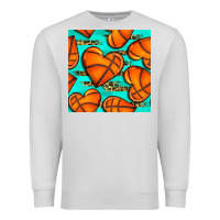 Dove Grey basketball hearts with leopard seamless pattern Premium Sweatshirt - BundleAndBundleShop